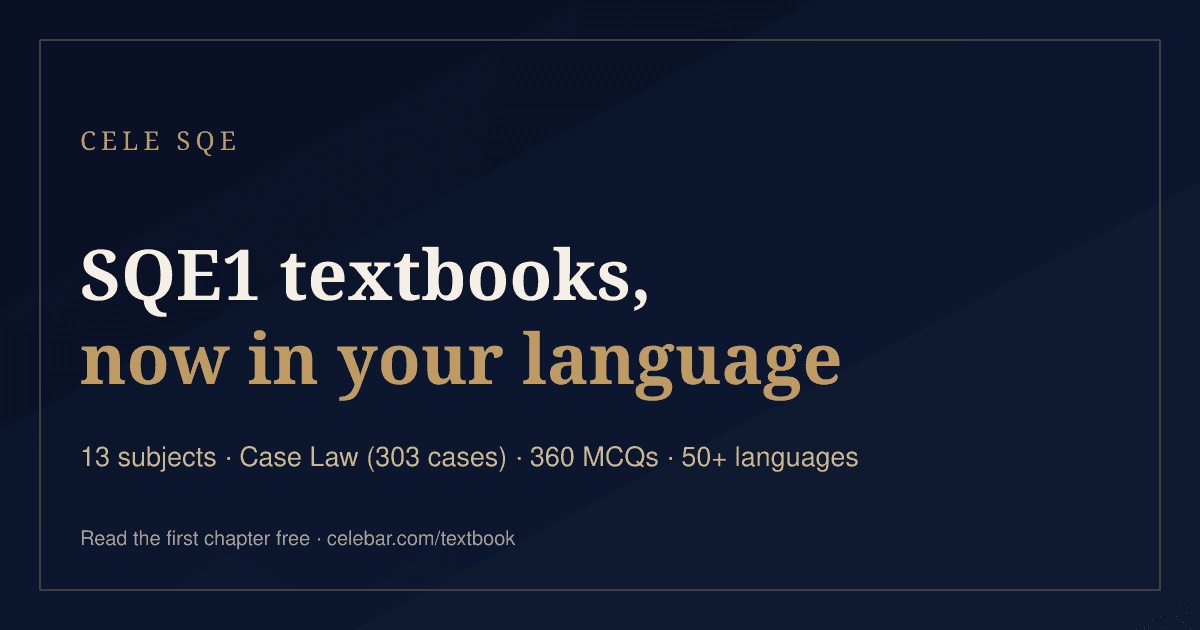 Your SQE1 textbooks now read in your language — with a verified Case Law book and 360 practice MCQs